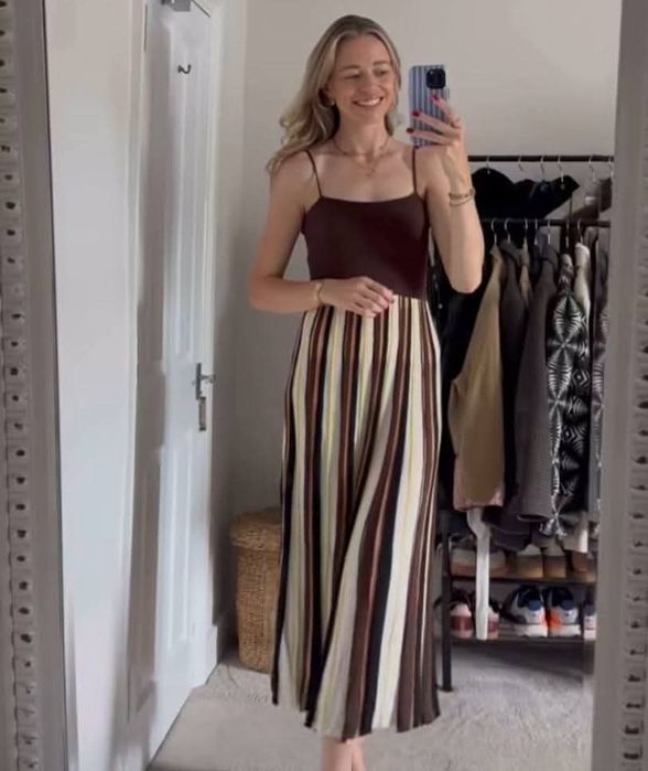 Nowa sukienka zara M midi w paski viralowa