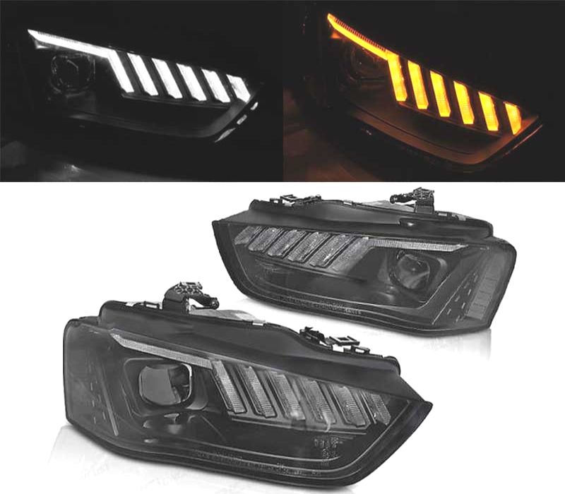 FARÓIS XENON LED DINÁMICO AUDI A4 B8 12-15 PRETO