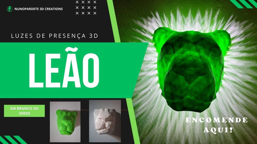 Luzes de Presença, a pilhas. feitas em impressoras 3D