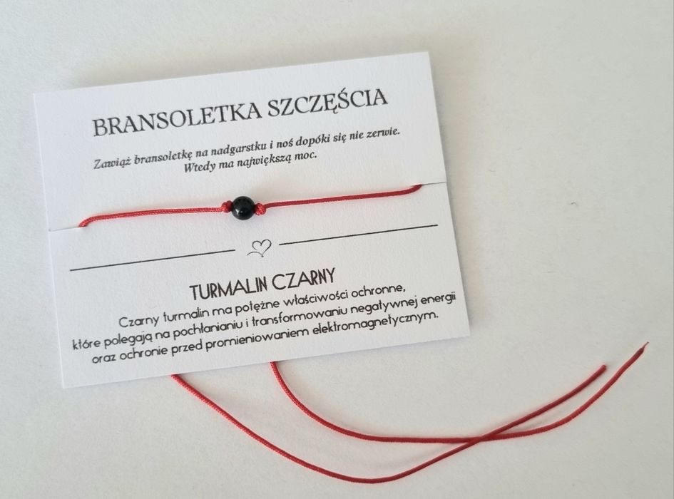 Bransoletka szczęścia turmalin czarny