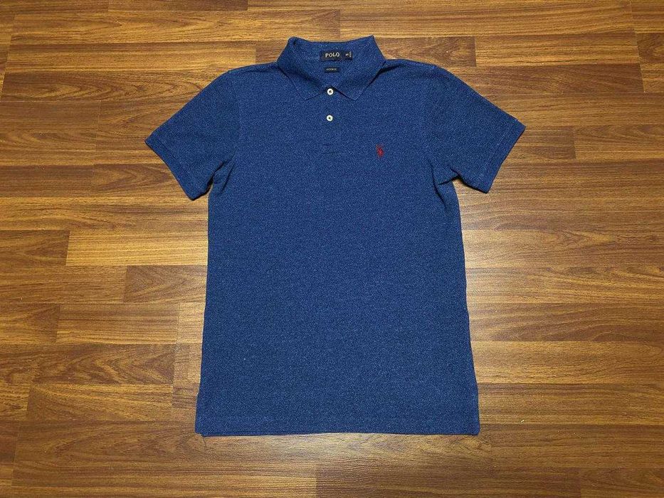 Оригінальне поло Polo Ralph Lauren / Темно-синя теніска Ральф Лорен Custom Fit S-M