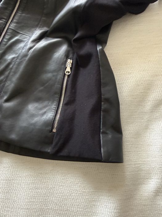 Casaco pele preta Massimi Dutti