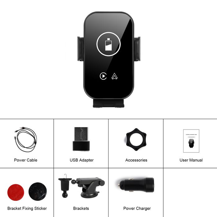 Suporte Carregamento rápido Telemóvel com CARPLAY e Android Auto NOVO