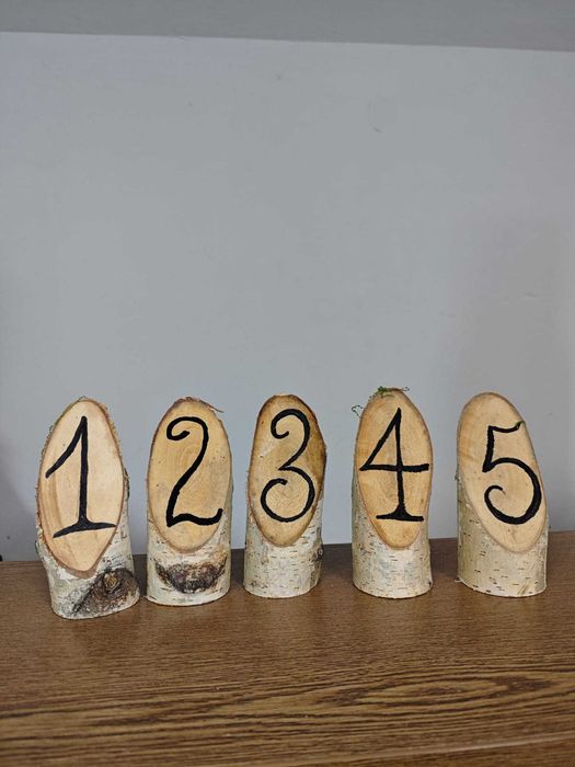 Podstawki pod Winietki ślubne dekoracje numerki stołów Forest wedding