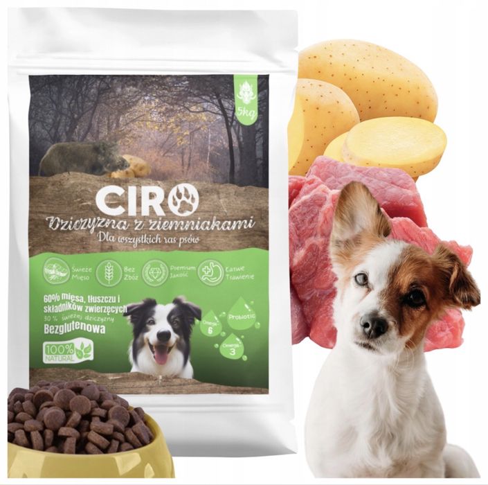 Karma sucha dla psa dziczyzna z ziemniakami bez kurczaka