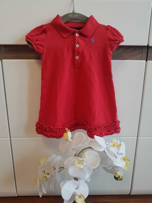 Nowość 2025:) sukieneczka Polo Ralph Lauren roz 80