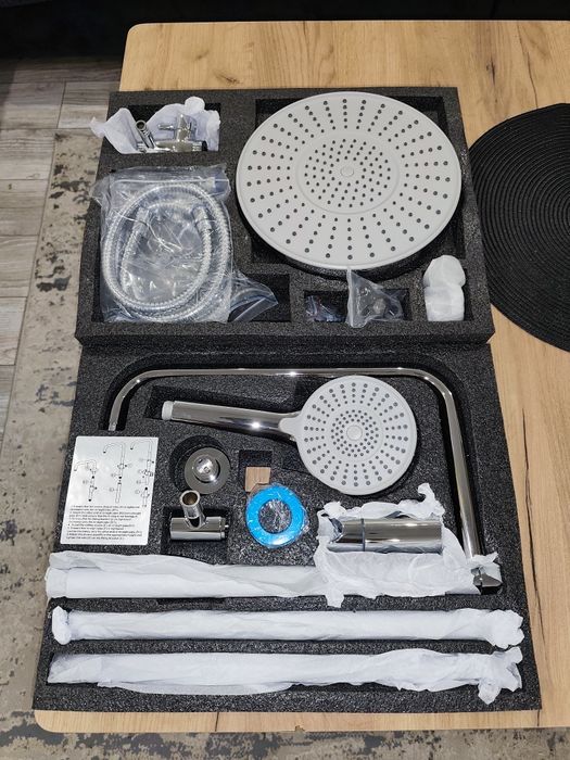 Deszczownica prysznicowa słuchawka komplet bez baterii