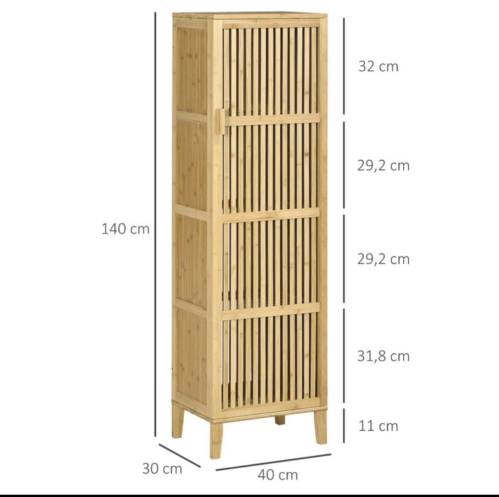 Móvel Wc Novo - bambu - 4 prateleiras
