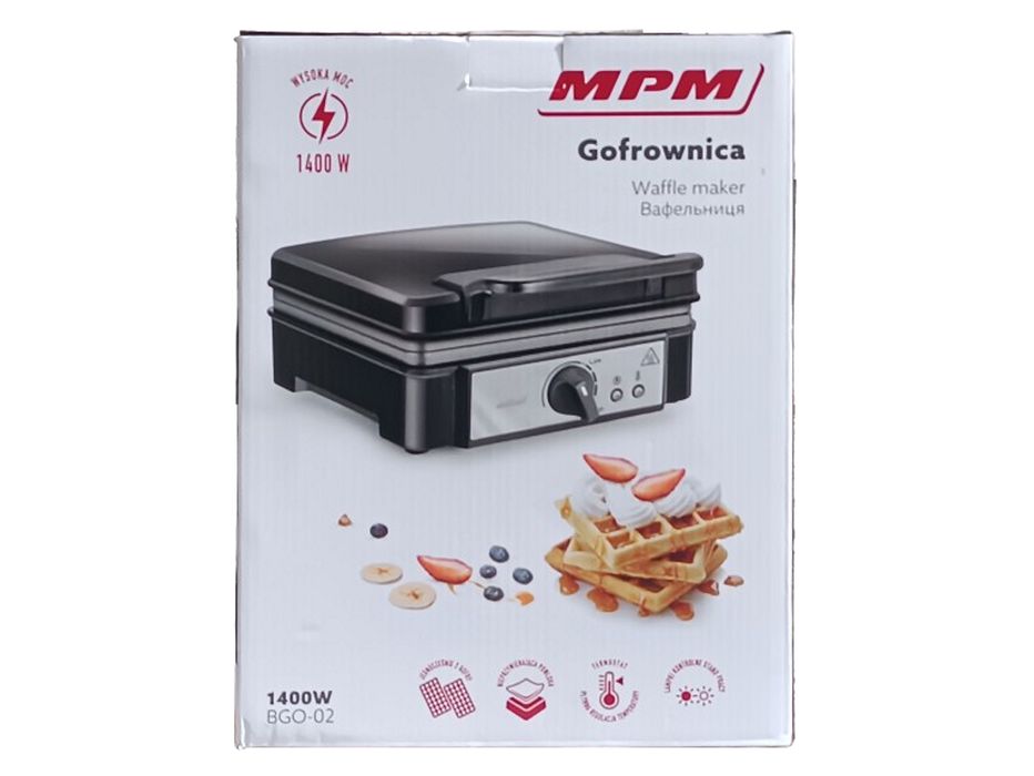 Gofrownica MPM 1400W (BGO-02) - 2 gofry naraz