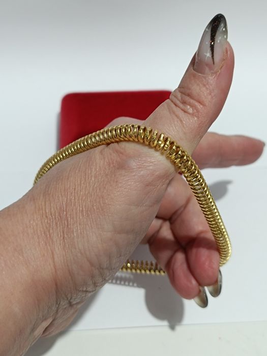 Złota bransoletka elastyczna Sprężynka średnica 6cm, złoto próby 585