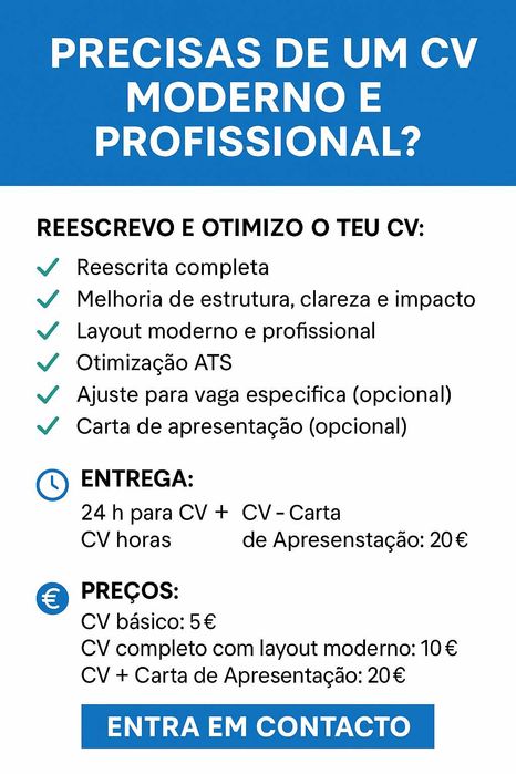 Reescrita e Otimização de CV — Profissional, ATS e Moderno