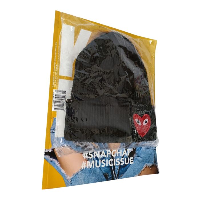CDG Comme des Garçons nowa, czarna czapka jesień/zima beanie serce