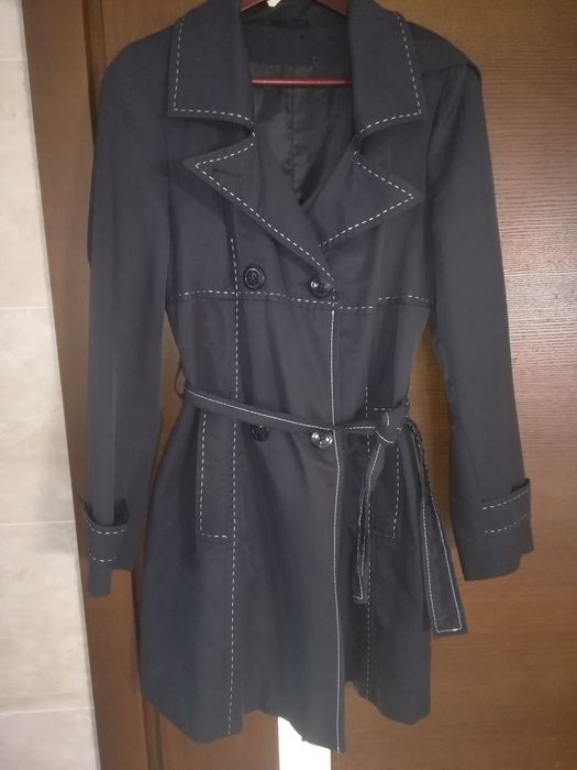 Płaszczyk wiosenny czarny 38 Materiał Premium super