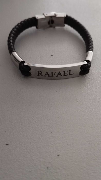 Pulseira aço inoxidável gravação Rafael