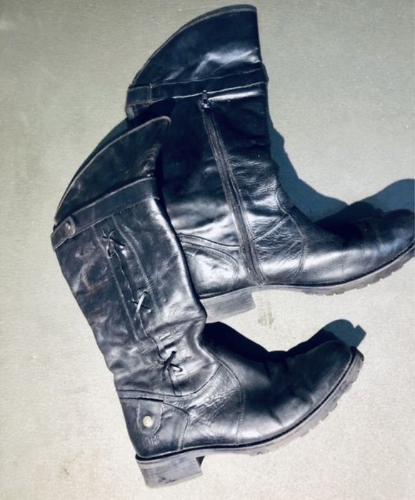 Сапоги женские 39 размер, евро зима, кожа