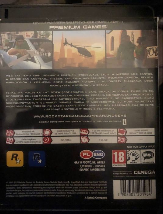 Grand Theft Auto GTA: san Andreas- polskie wydanie npg pl, [pc]