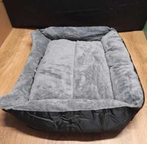 Pluszowe Legowisko L 65×50 cm – Szaro-Czarne | Komfort dla Psa i Kota