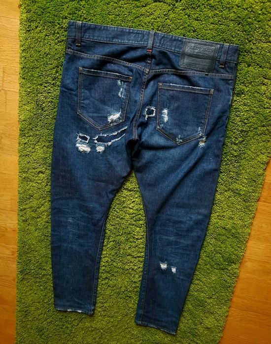 Джинсы Philipp Plein W38L30 Super Straight Cut мужские штаны потертые
