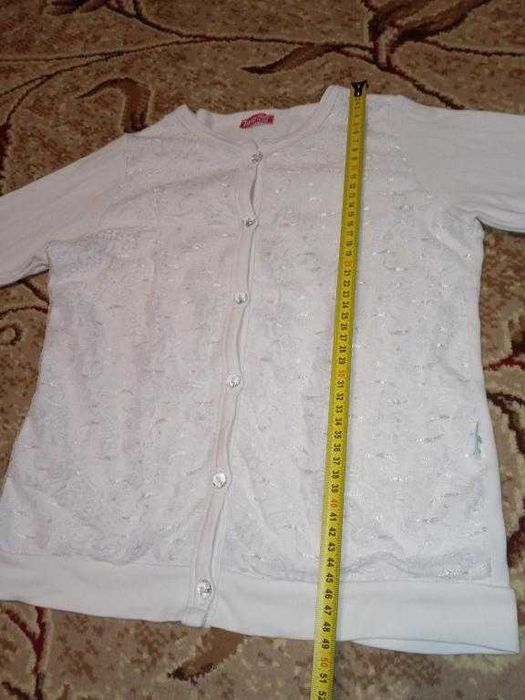 Білий кардиган Tuva Kids 13 років, з паєтками, кофта 100% cotton