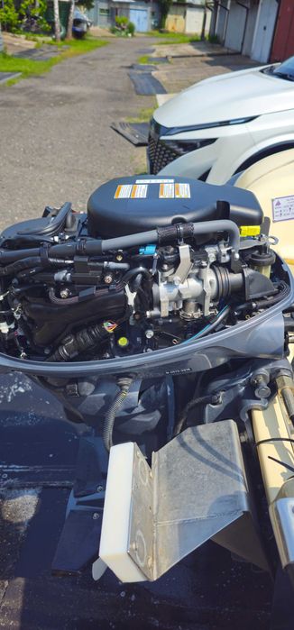 Łódź motorowa łódka wędkarska Alfa 450 + silnik yamaha 25getl + wózek slipowy