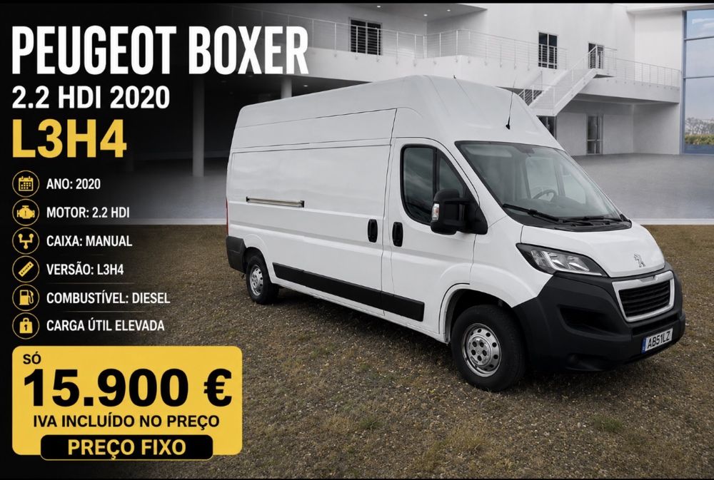 Peugeot Boxer L3H4  2.2 HDI 2020 Nacional Com Iva no Preço