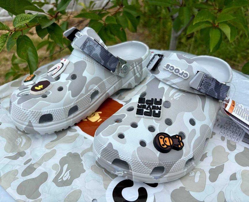 Крокси чоловічі Crocs x BAPE Classic Clog 39 розмір на стопу 24.5-25.1 см ТОР 2026