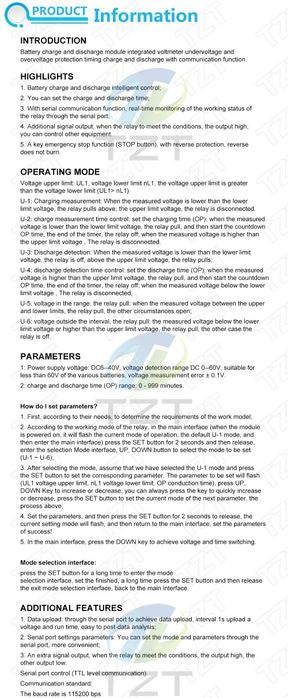 Контроллер заряда, разряда аккумулятора,  DC6-40 . Зарядное устройство