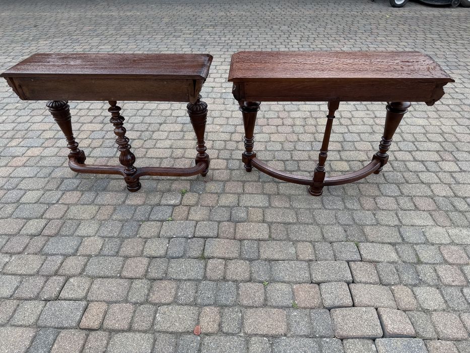 Konsola stylowa  po renowacji  stolik brąz dąb