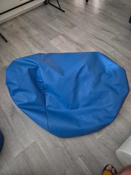 Pufa worek sako XXL z małą pufką NIEBIESKA