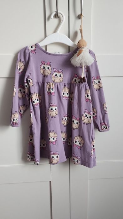 Sukienka HM sowy rozmiar 92