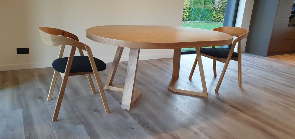 Nowoczesny stół dębowy okrągły rozkładany 2x50cm Loft 1