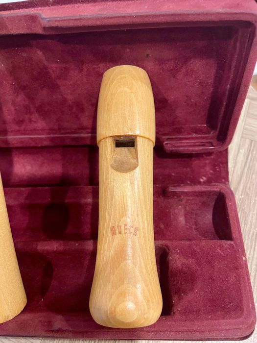 Flauta antiga de madeira Moeck