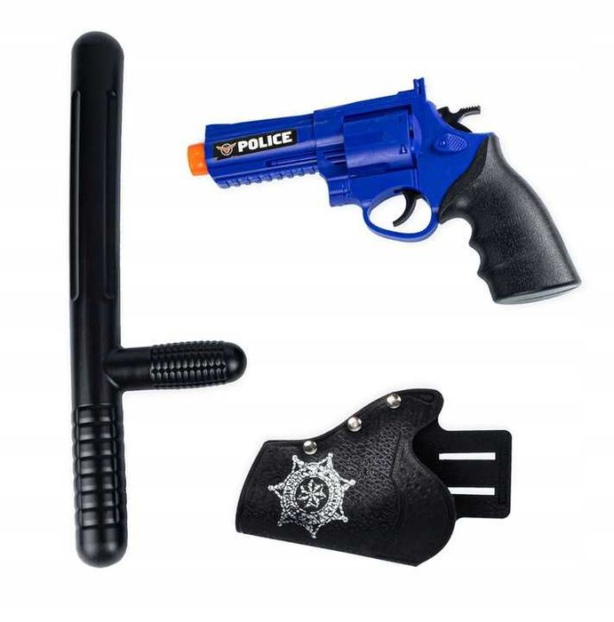 Zestaw dla małego policjanta strój 9 el kostium kajdanki + pistolet