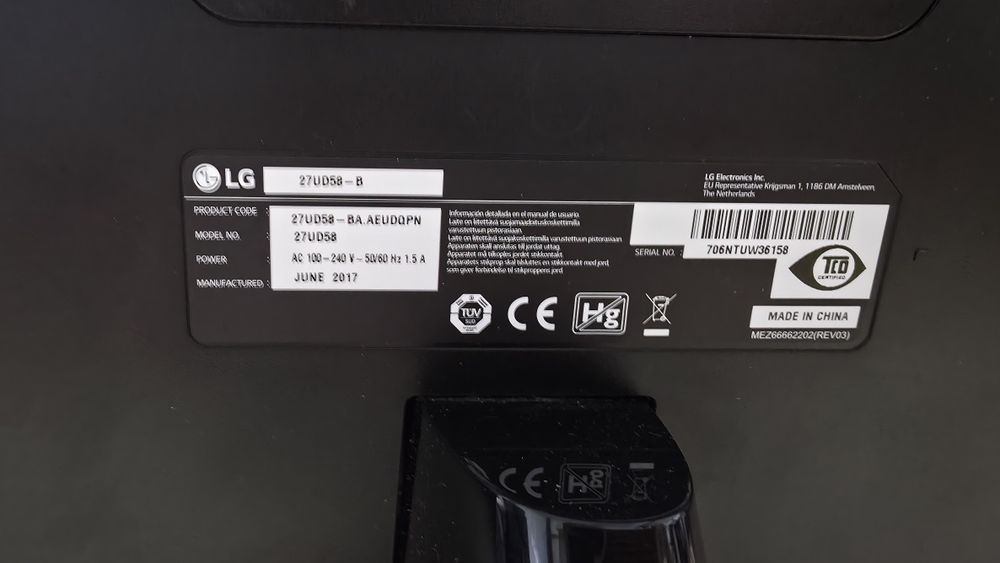 Monitor LG 27" 4K