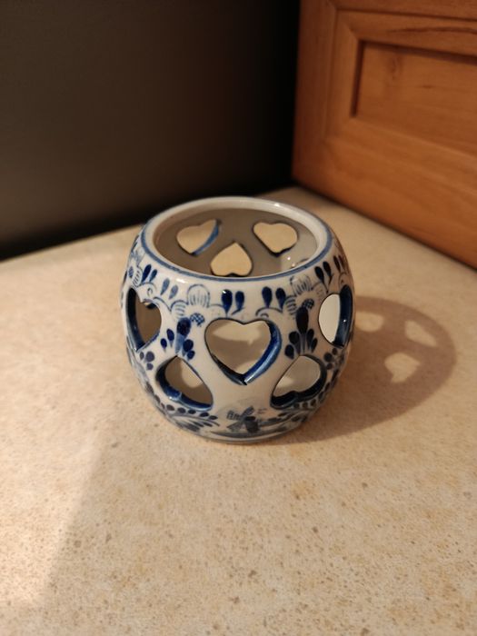 Śliczny stary świecznik porcelana Ramsel