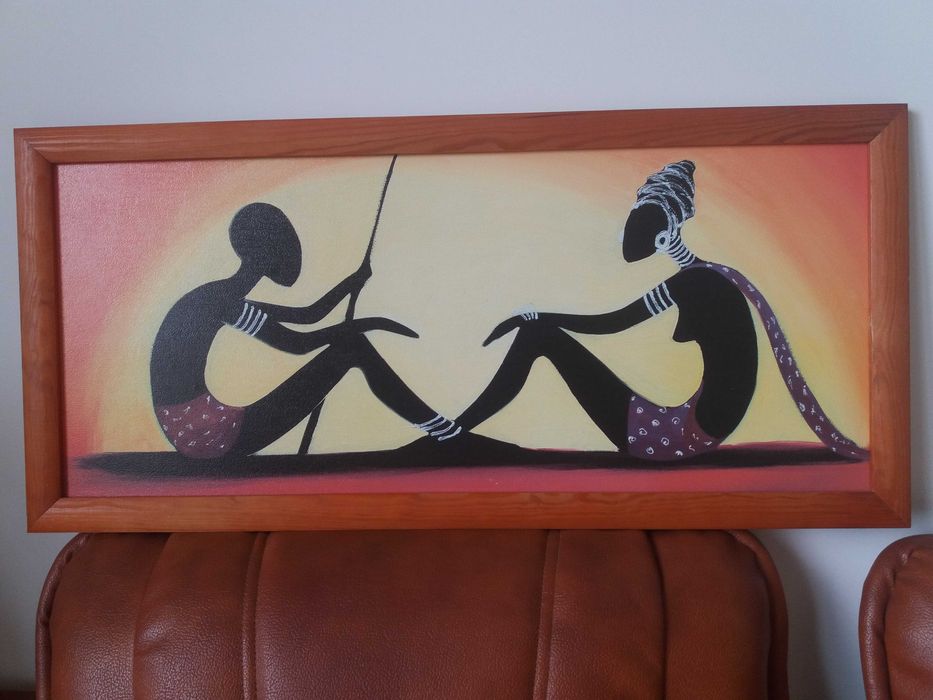 Obraz jak nowy brązowa rama