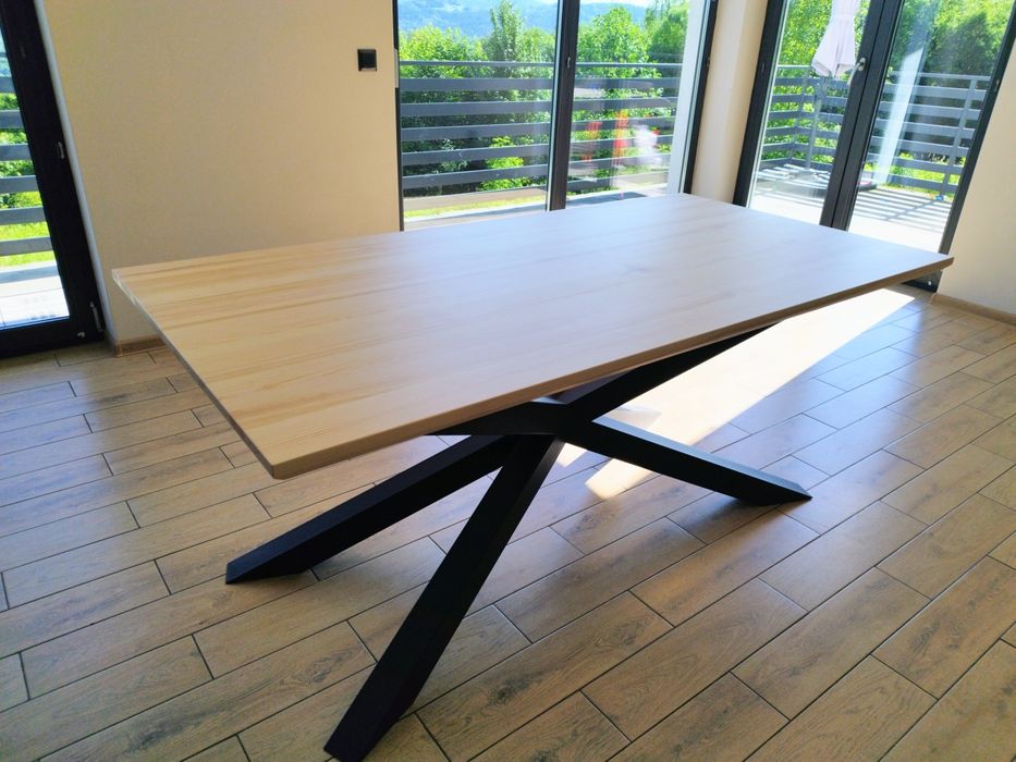 Solidny Stół Loft 180x90 Lita Sosna 4cm PAJĄK Mat od Rzemieślnika! Okazja