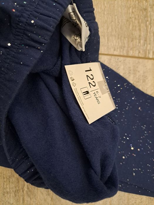 Getry/ legginsy ocieplane - granat z drobinkami - rozm 122