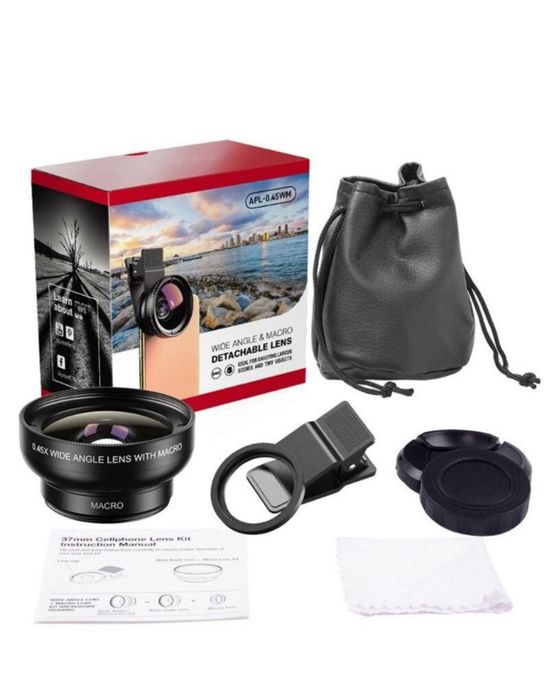 Apexel Лінза для телефону 2 в 1 - 0,45 WM Phone Lens (Ширококутна + Макро)
