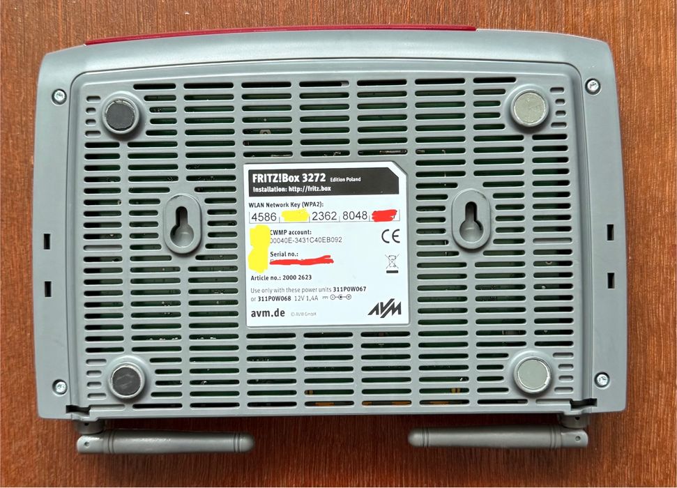 Router Fritz Box 3272 wersja polska Annex A i B ADSL Wifi LAN Gigabit