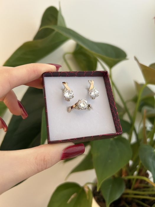 Срібний набір з позолотою