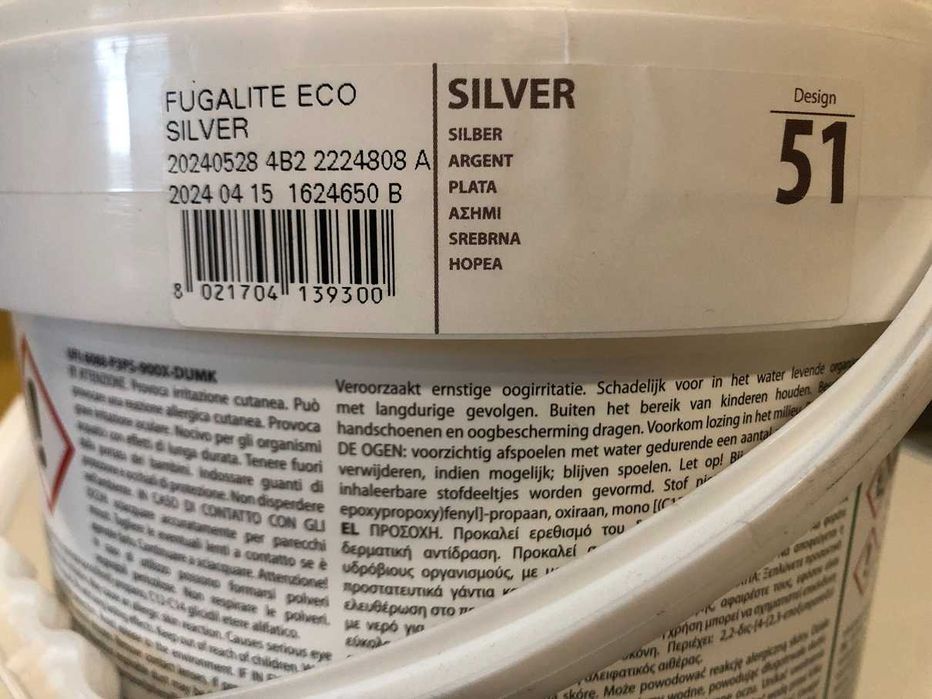 Fuga epoksydowa ceramizowana Kerakoll Fugalite eco 51 silver 3kg