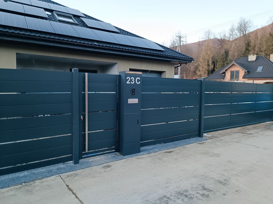 Brama przesuwna , furtka nowoczesna