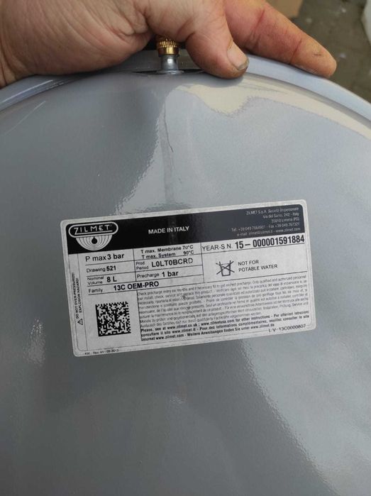 naczynie przeponowe/wyrównawcze ariston 8l / 3Bar