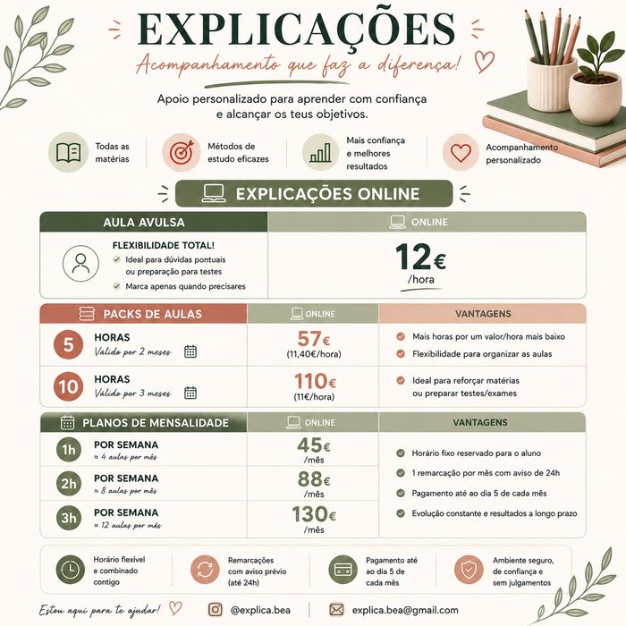 Explicações, Apoio ao Estudo e Preparação para exame BioGeo e FQA