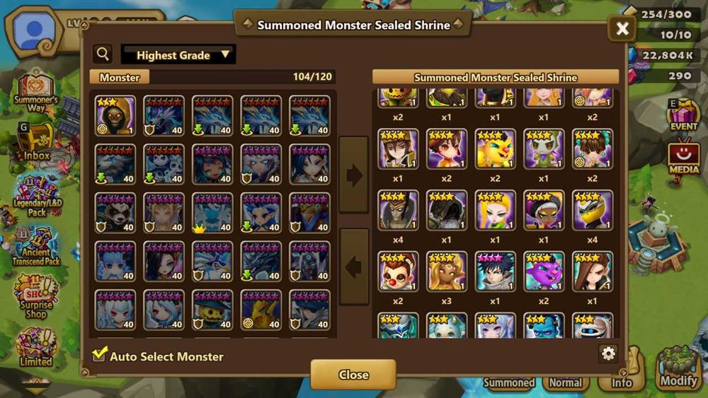 Акаунт Summoners War. 9 років Акаунту, 120шт 40лвл персонажів.