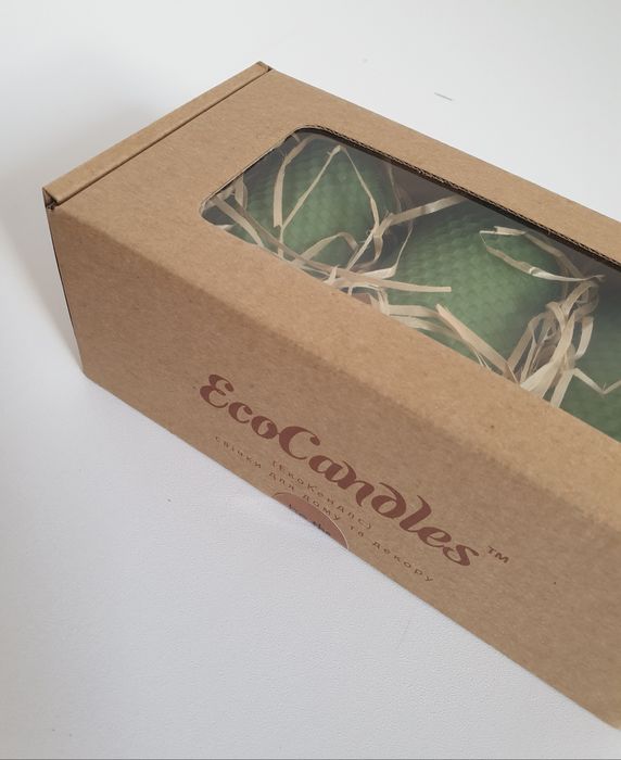 Набір свічок, подарунковий набір, зелені