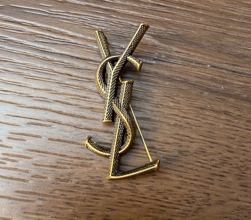 Broszka YSL stare złoto snake 5,3 cm
