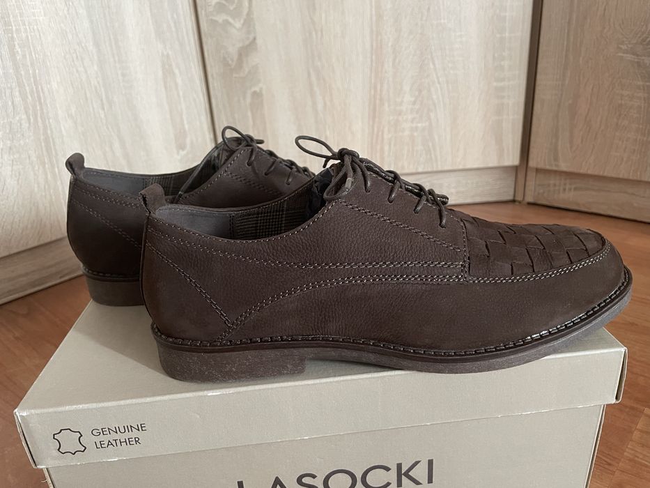Nowe Buty półbuty męskie skórzane r.41 f. Lasocki