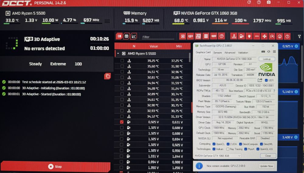 ASUS Dual GTX1060 3Gb, протестована, тиха, холодна, гарний стан.